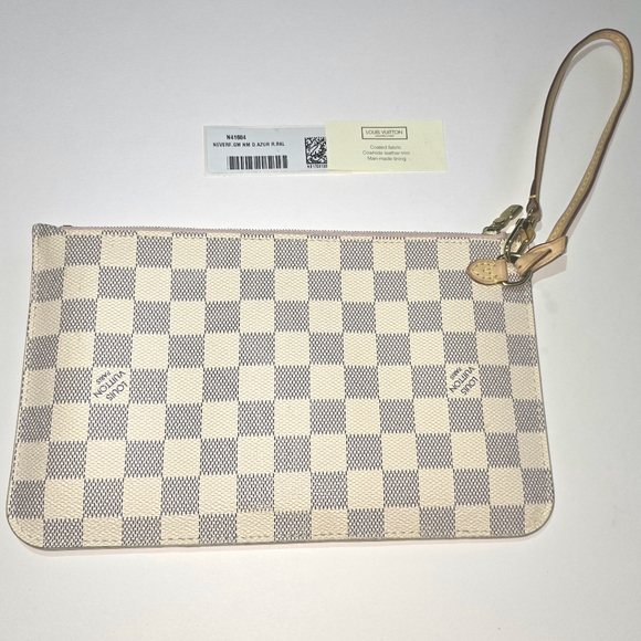 Authentic Louis Vuitton Damier Azur Neverfull GM NM Rose Ballerina Pochette - Picture 2 of 14